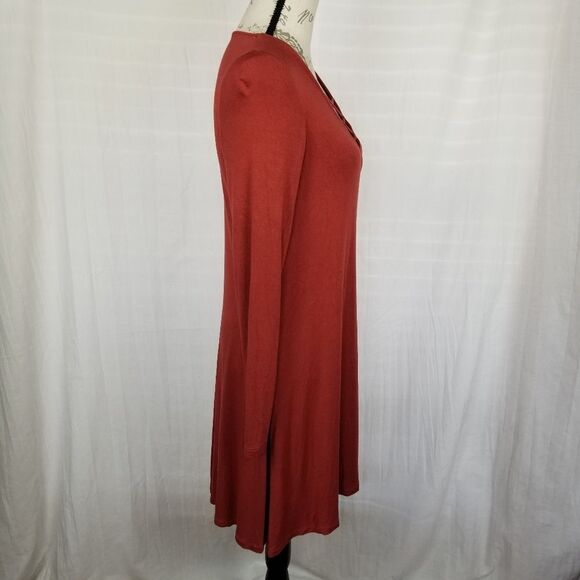 Express Rust Colored Long Sleeve Casual Dress Size M‎ - Picture 6 of 7